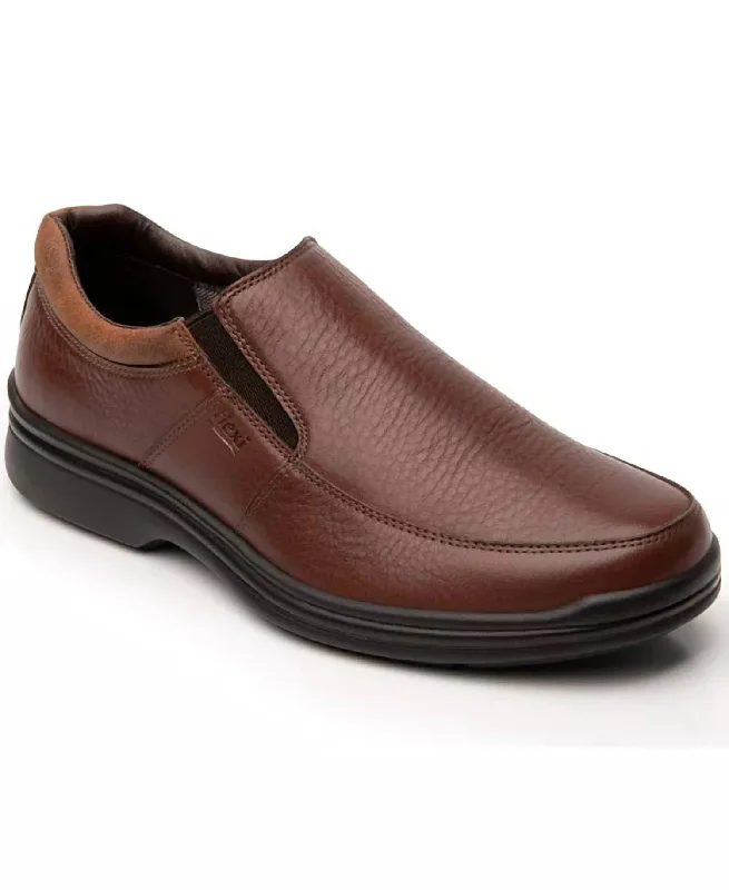 Men's Leather Slip-On Shoe In Tan