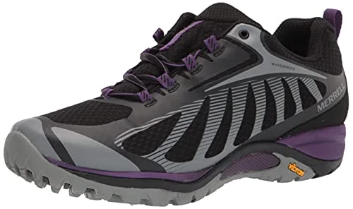 Merrell womens Siren Edge 3 Waterproof Hiking Shoe, Black/Acai, 10 Wide US