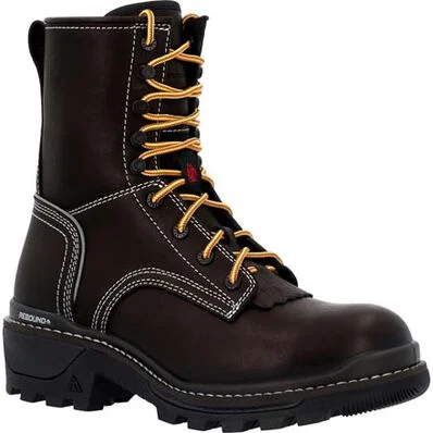 Rocky Men's Rams Horn 9" Comp Toe WP Logger Work Boot -Black- RKK0439