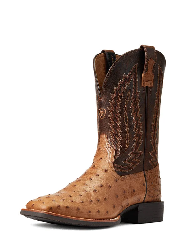 Ariat 10040281 Mens Quantum Primo Full Quill Ostrich Western Boot Beam Brown