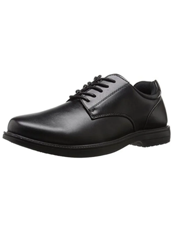 Crown Mens Faux Leather Memory Foam Oxfords