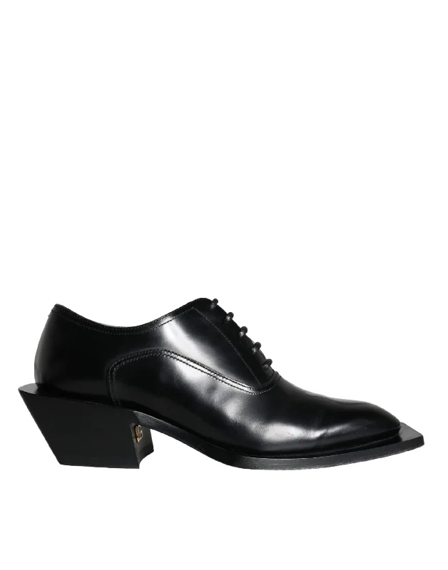 Dolce & Gabbana  Calfskin Leather Derby Dress Men Men's Shoes (Pre-Owned)