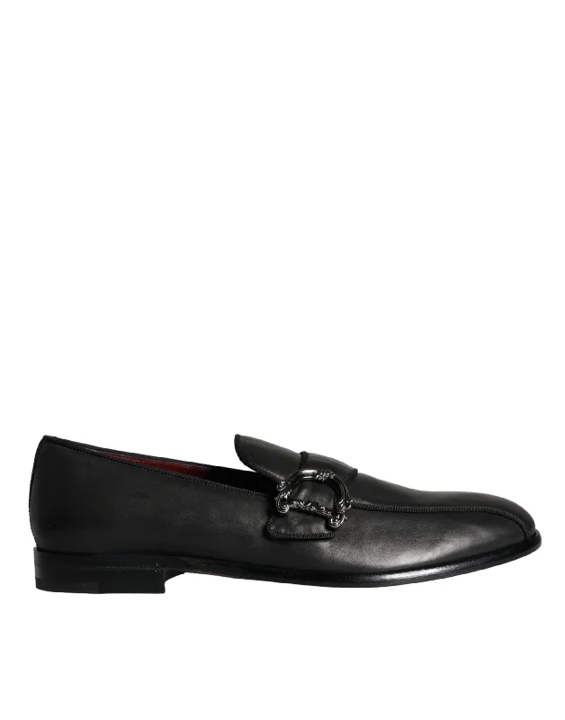 Dolce & Gabbana  Leather Logo Loafers Men Dress Men's Shoes