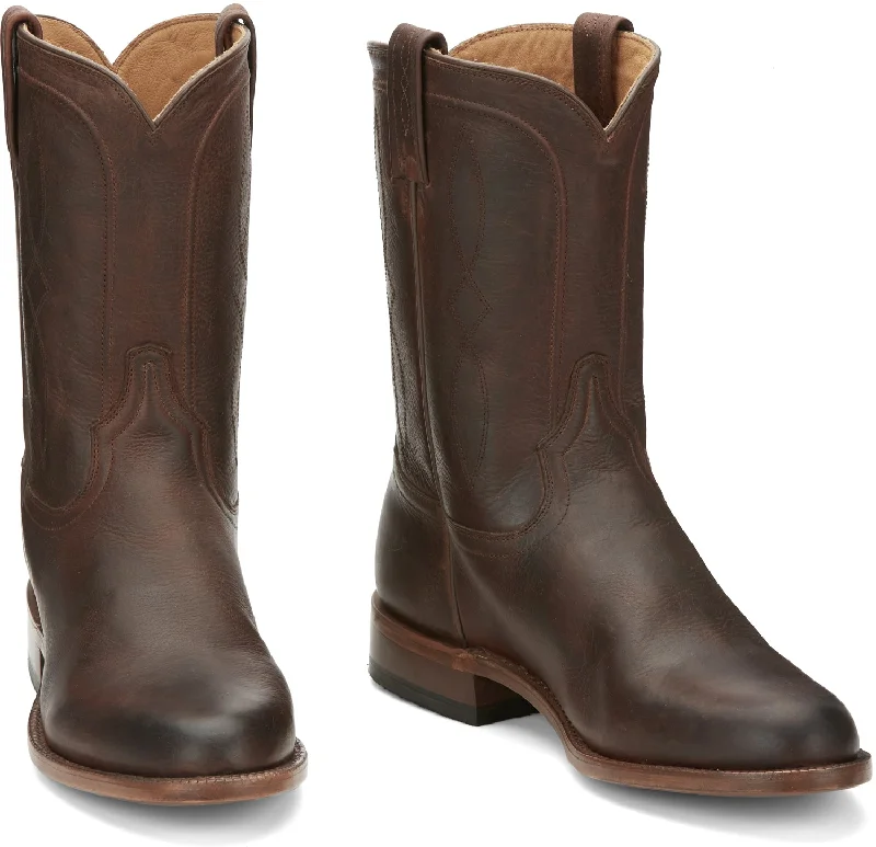 Justin 10in Goat Mens Whiskey Monterey Leather Cowboy Boots