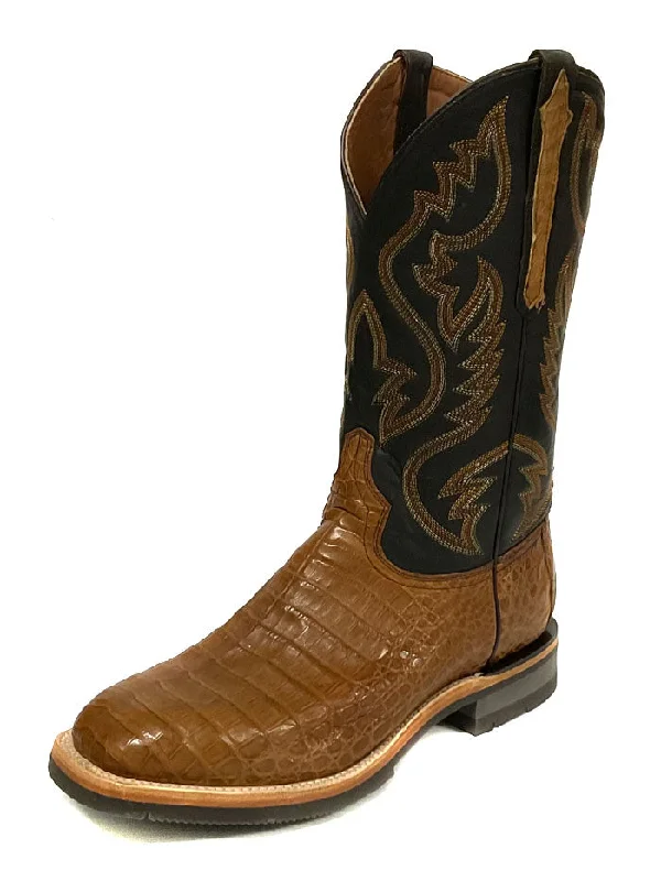 Lucchese M4554.WF Mens Rowdy Caiman Boots Brown