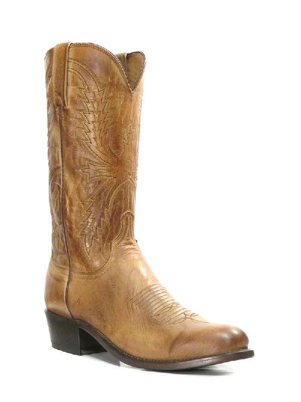 Lucchese N1547.R4 Mens Crayton Burnished Mad Goat Cowboy Boot Tan