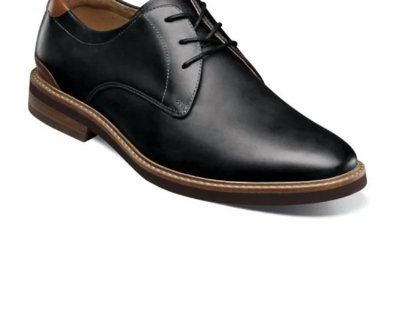 Men's Highland Plain Toe Oxford Shoes - Wide Width In Black